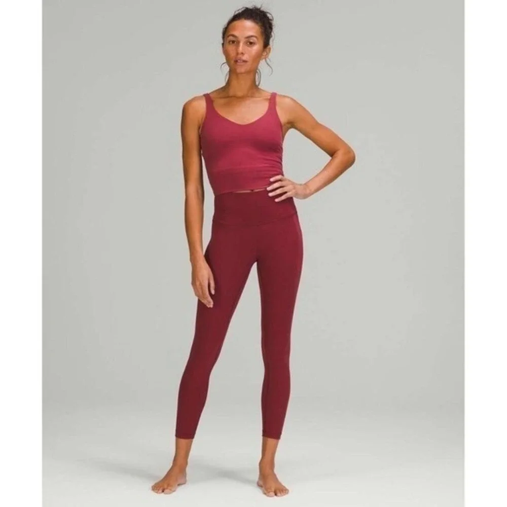 Lululemon‎ High Rise Full Length Fitted Stretch Leggings Red Women 6